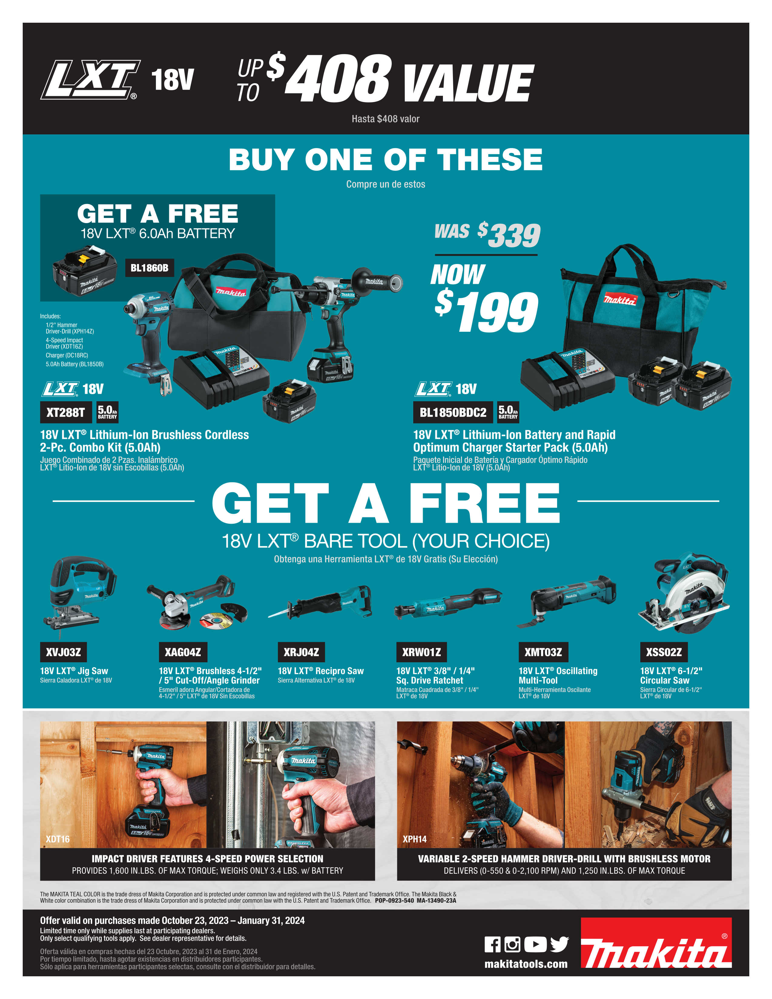 Makita 40V max XGT® Brushless Cordless 4-1/2” / 6 Paddle Switch Angle  Grinder Kit, with Electric Brake (4.0Ah)